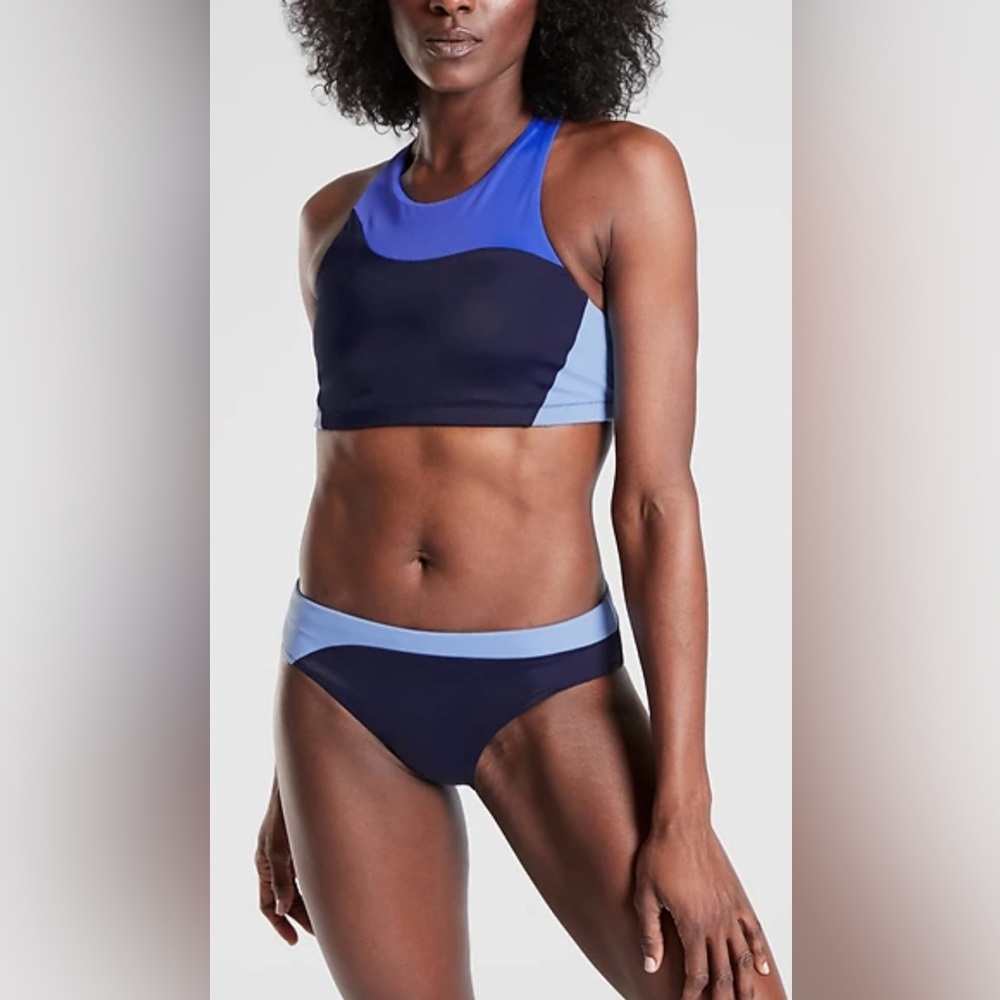 Athleta Colorblock High Neck Bikini Set size XS